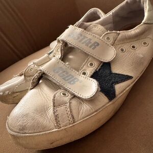 Golden Goose Cream and Black Star Kids Sneakers